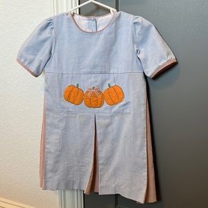 Little Girls Pumpkin Thanksgiving Dress